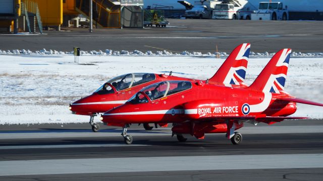 Boeing Goshawk (XX219) - The Royal Air Force, Red Arrows, Hawk T.1Abr /leaving Iqaluit on Oct.15, 2019