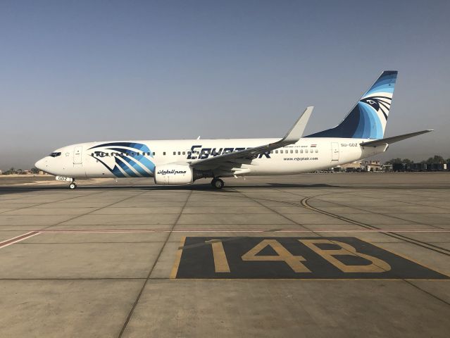 Boeing 737-800 (SU-GDZ) - Taxiing out for departure to Cairo. 5 May 2019.