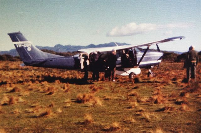 Cessna T207 Turbo Stationair 8 (VH-UBV) - Munro Aviation C207 off airport Flinders Island, circa 1975