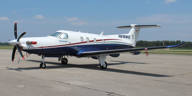 Pilatus PC-12 (N816WG) - A Pilatus PC-12/47E on the ramp at Pryor Regional Airport, Decatur, AL - August 14, 2018.