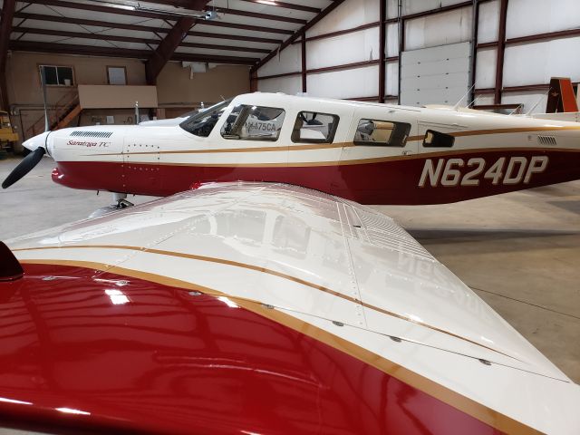 Piper Saratoga (N624DP) - After about 3 weeks of owning the new plane, finally finished polishing and waxing. Looking pretty good for a 14 year old paint job.