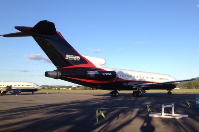 Boeing 727-100 (N727NK) - Roush Fenway's privet 727 in Elmira, NY for the races.