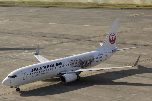 Boeing 737-700 (JA330J) - Taxing at Haneda Intl Airport on 2013/11/01 "No5 JAL Happiness Express"