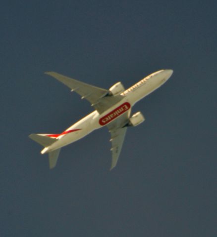 Boeing 777-200 — - Emirates 222  Dallas to Dubai over Cleveland 35,000 ft  08/28/2014