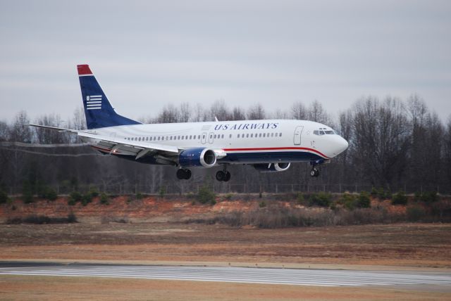 N457UW — - Landing on runway 18C at Charlotte Douglas International Airport - Jan. 2009