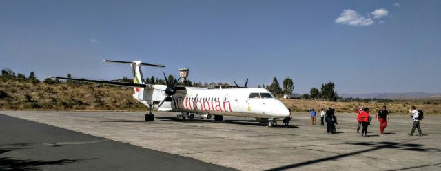 de Havilland Dash 8-400 (ET-AQC) - After arriving in Gondar from Addis Ababa.