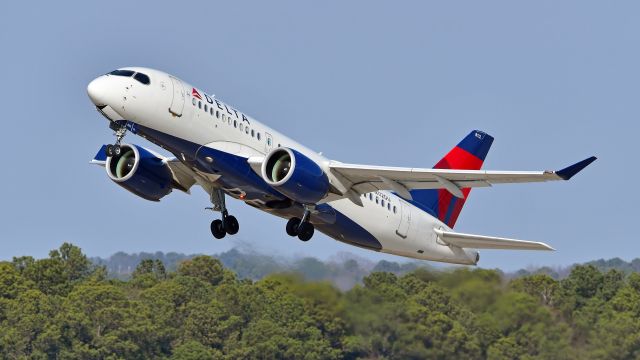 Airbus A220-100 (N112DU) - Delta Airline Airbus A220-100 (N112DU) departs KRDU Rwy 23R on 1/11/2023 at 1:29 pm