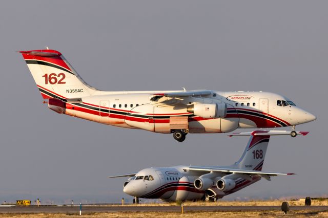 Avro Avroliner (RJ-85) (N355AC) - Tanker 162 in, 168 out. Busy day working on the East Troublesome and Cameron Peak fires, two of the largest wildfires in Colorado's history.