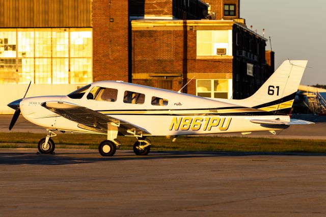 Piper Cherokee (N861PU) - Purdue 61 basking in the evening sunlight. 