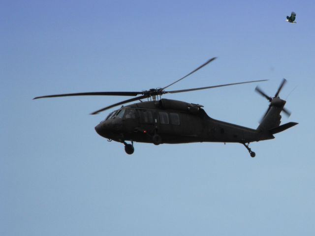 UNKNOWN — - This  Military Chopper made a pass by the Airport and have no clue as to the make.  Best guess is our Reserve Guard Units are out for manuevers on this nice day in the Spring of 2012.