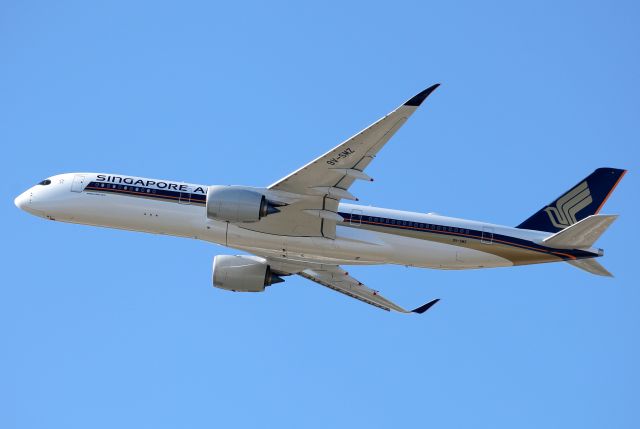 Airbus A350-900 (9V-SMZ) - Climbing from Rwy 34L