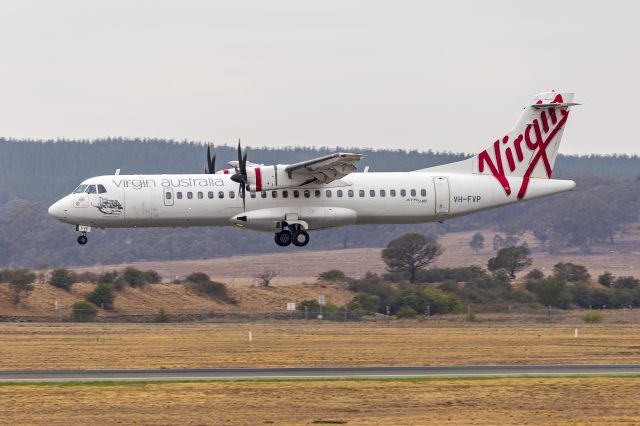 ATR ATR-72 (VH-FVP) - Virgin Australia (VH-FVP) ATR 72-600 landing at Canberra Airport.