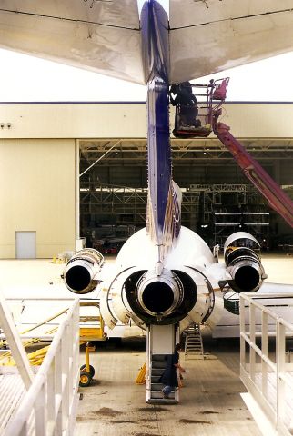 BOEING 727-200 — - KPAE - Continental Mike 727 getting serious work done on the air frame. This was about 1999 and I dont have the Reg available here so I cant say what airline it was going to.