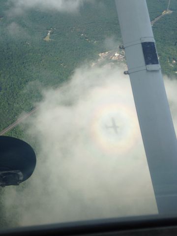 Experimental 100kts-200kts (N1075F) - Saw my shadow took the pic and then afterwords noticed the rainbow around the plane