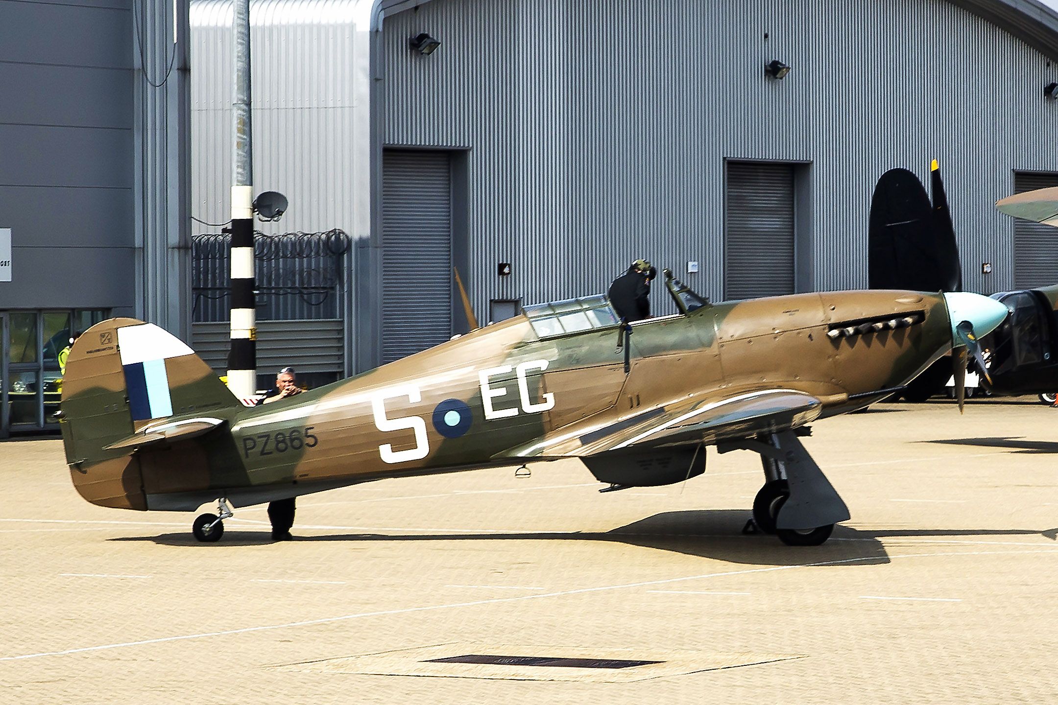 LAP865 — - RAF Battle of Britain Flight Hawker Hurricane at Southampton Airport UK Sunday August 25, 2013. The Hurricane was one of the greatest fighters of WW2 along with the Spitfire and Mustang playing a major role in the Battle of Britain in the Summer of 1940