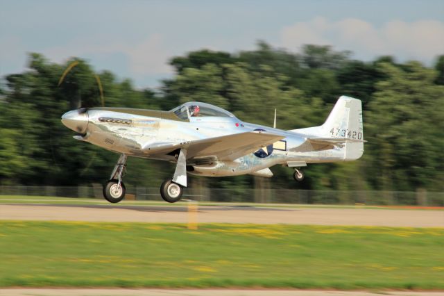 North American P-51 Mustang (NL151AM) - Saturday Warbird Show at EAA AirVenture 2018.  Flying by inches. 