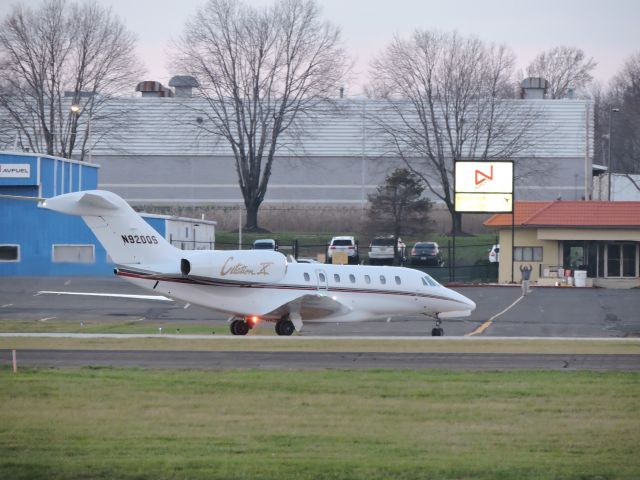 Cessna Citation X (N920QS) - Shown here departing the taxi way is this Citation X in the winter of 2016.