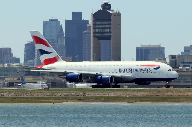 Airbus A380-800 (G-XLEI) - 'Speedbird 29 Golf Super' returning to Boston for the first time since British Airways grounded it's fleet of A380s around the beginning of the pandemic