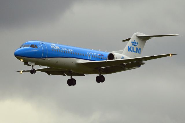 Fokker 70 (PH-KZL) - KLM Cityhopper - Fokker 70 (PH-KZL) midday arrival at NCL ex AMS. (Photo May 2016)