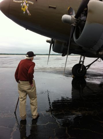 — — - Aubrey Brim, USAAC C47 Pilot 43-46.  He signed just inside the entry door.  Taken during Warbirds and Legends Topeka Aug 2013