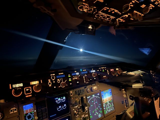 OE-LYA — - Between EHAM and EDDP catching a bright moon.
