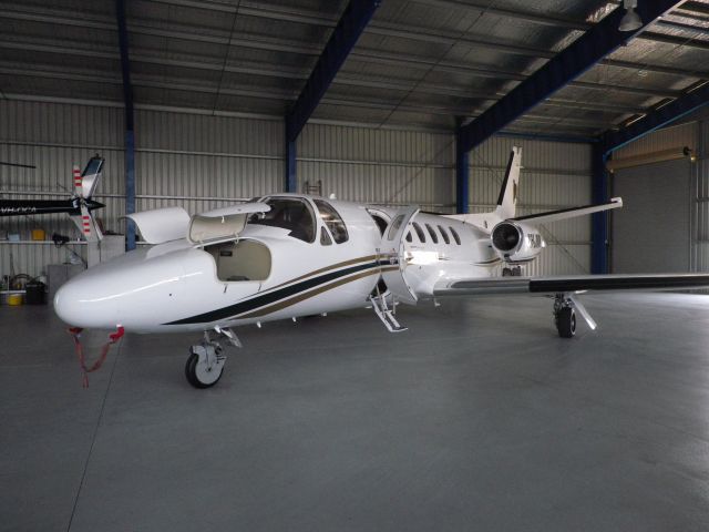 Cessna Citation II (VH-JMK) - VH-JMK inside JM Kelly Builder's hangar at Rockhampton