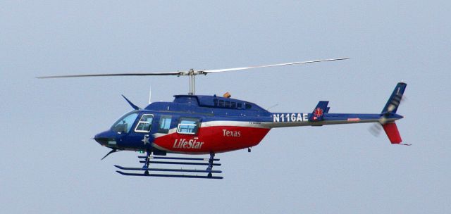 N116AE — - A LifeStar Texas LongRanger is a long way from home as the pilot apporaches the TAC ramp on a fuel stop.