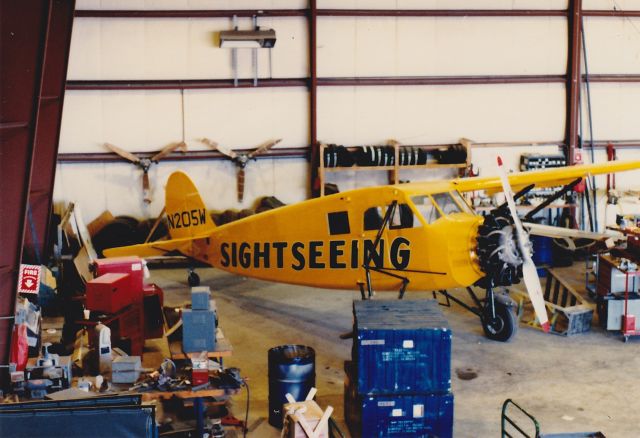 N205W — - N205W "Willy" during extensive overhaul in 1982-1984 at the PBA hangar in Hyannis, MA, Stinson SM8 Junior