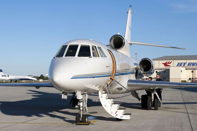 Dassault Falcon 50 (VP-BMP) - F50 VP-BMP at Jet Aviation Palm Beach arr from UK via Bangor, Maine