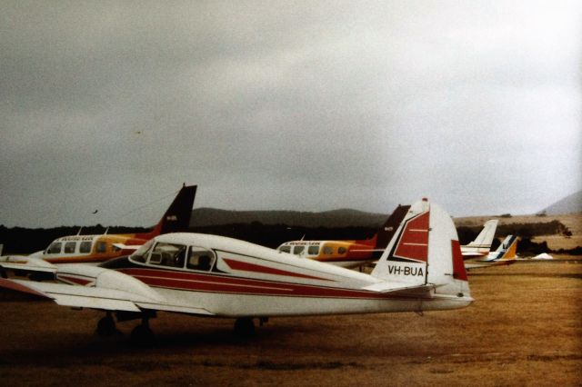 Piper Aztec (VH-BUA) - Localy owned Apache at Flinders Island, Circa 1985. This aircraft was written off after catching fire in a landing accident at Strahan (YSRN) , circa 1990