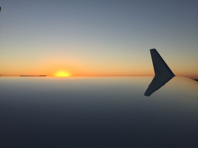 Gulfstream Aerospace Gulfstream IV (N779AZ) - Sunset over G450 Wing