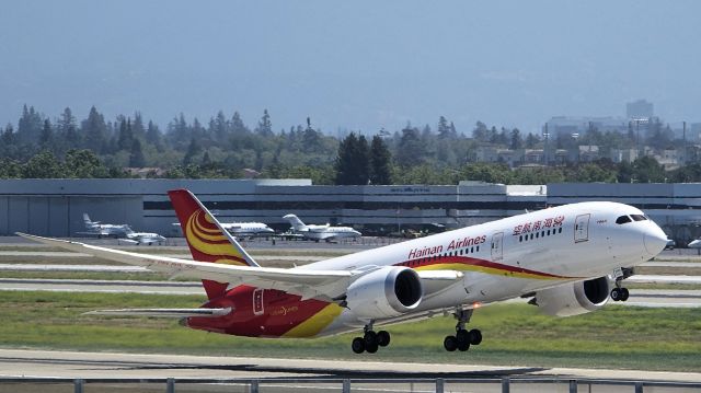 Boeing 787-8 (B-2759) - Departing on Hainans first flight from SJC to Bejing on Monday, June 15, 2015