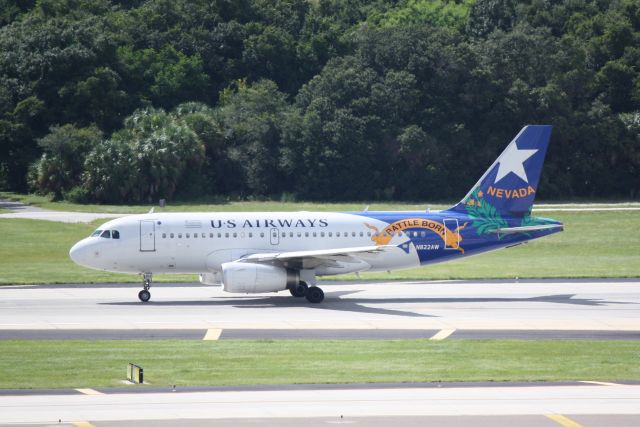 Airbus A319 (N822AW) - US Air Flight 2088 (N822AW) "Nevada" departs Sarasota-Bradenton International Airport enroute to Charlotte-Douglas International Airport