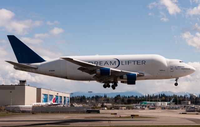 Boeing 747-400 (N780BA) - Boeing Dreamlifter inbound from Charleston.