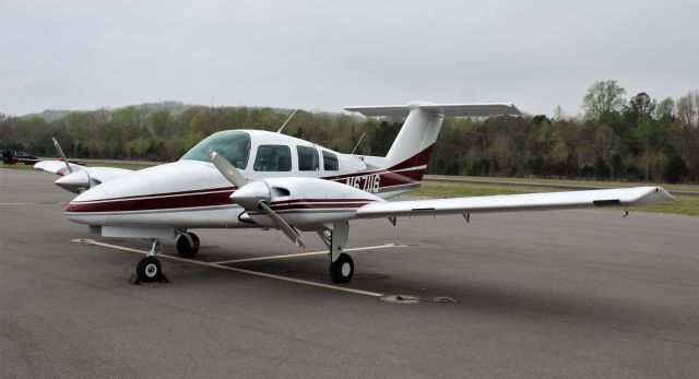 Beechcraft Duchess (N6711G) - A 1979 model Beech BE76 Duchess on the ramp at Word Field, Scottsboro Municipal Airport, AL - April 4, 2023.