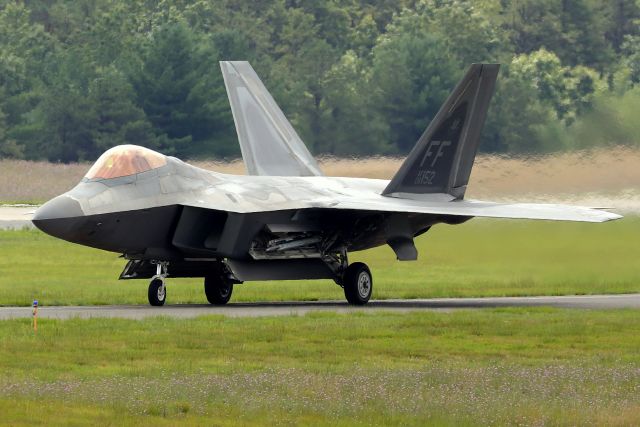 Lockheed F-22 Raptor (08-4152) - 'BOBCAT 1' returning from morning exercises. Up from Langley AFB for a week of joint training with the F-15s of the MA ANG