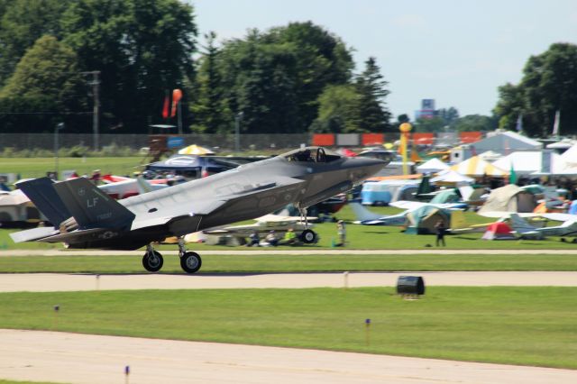 Lockheed F-35C (AFR5037) - F-35 landing runway 36 Oshkosh opening day of AirVenture.  