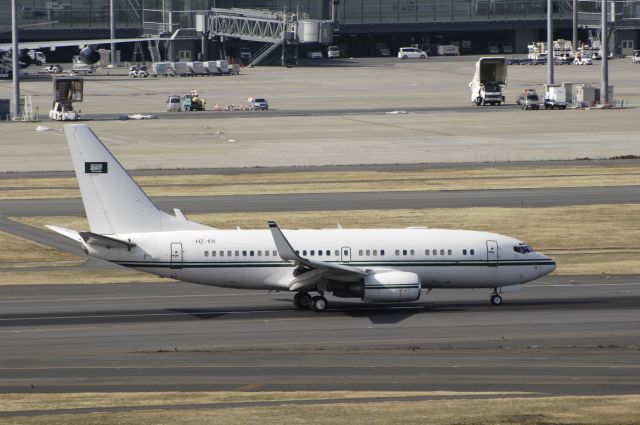 Boeing 737-700 (HZ101) - Landing at Hneda Intl Airport Rnw4L on 2014/02/18 "Saudi Arabia Gvmt"