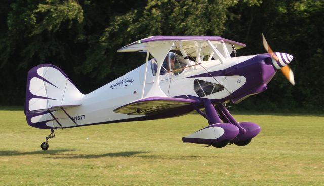 STOLP SA-100 Starduster (N1877) - A Stolp SA-100 Starduster departing Moontown Airport, Brownsboro, AL, during the EAA 190 Breakfast Fly-In - May 18, 2019.