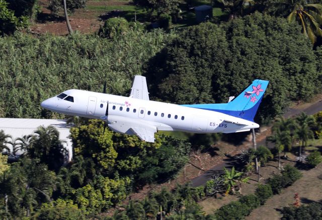 Saab 340 (E5-EFS) - Air Rarotongas Saab 340A taking off for Aitutaki