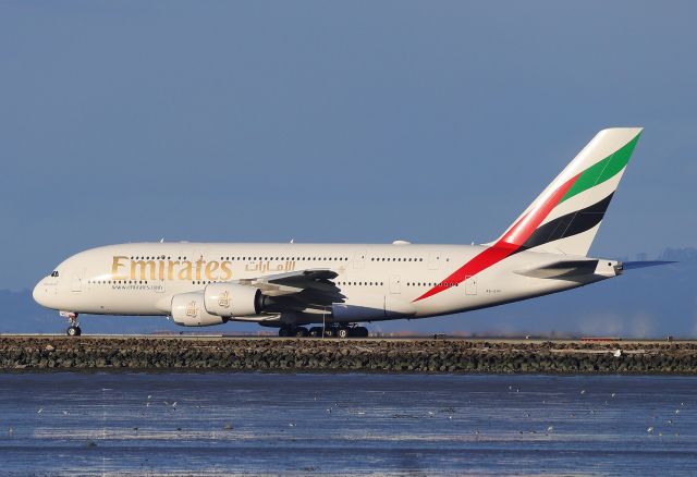 Airbus A380-800 (A6-EVF) - Emirates 226 departing for Dubai from San Francisco, 2/6/24, @15:58