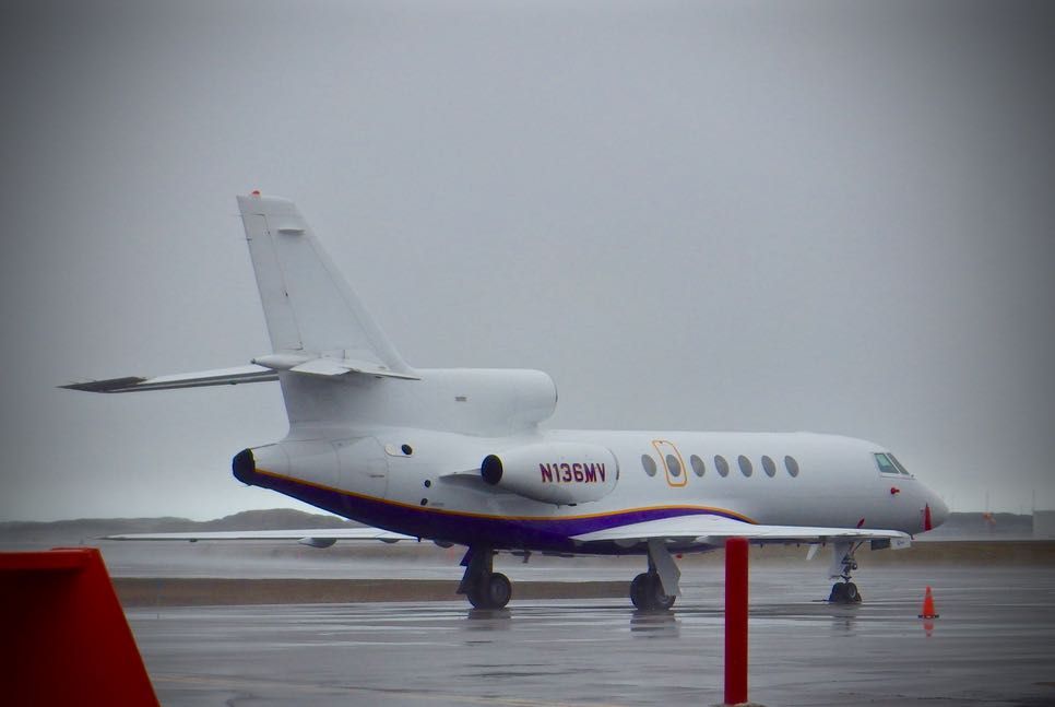 Dassault Falcon 50 (N136MV) - Raining today in Iqaluit, Nunavut July 3, 2015