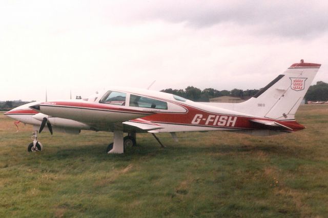 Cessna 310 (G-FISH) - Seen here in Aug-88.br /br /Registration cancelled 9-Feb-11.