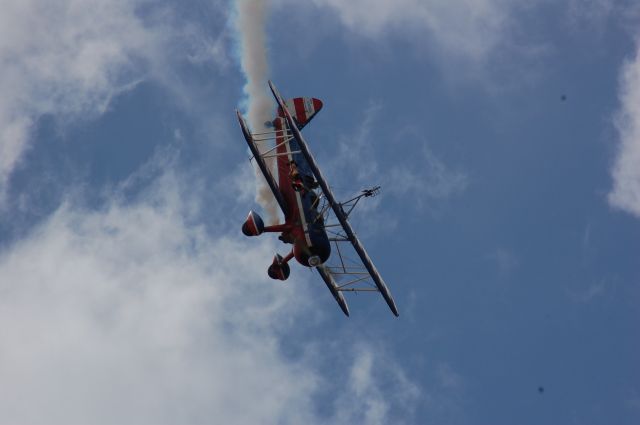 Boeing PT-17 Kaydet — - Wing-walk acro at DYS.