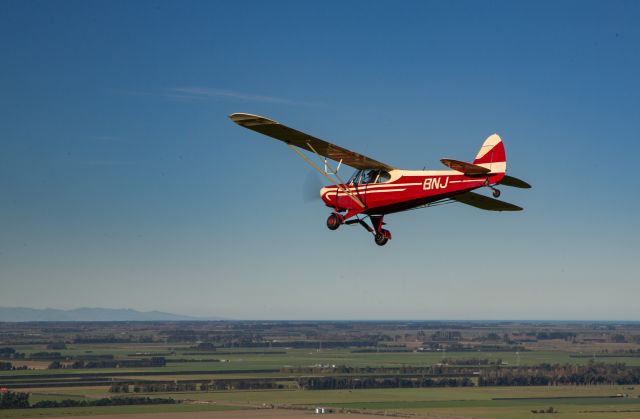 Piper L-21 Super Cub (ZK-BNJ) - Over Canterbury, NZ.
