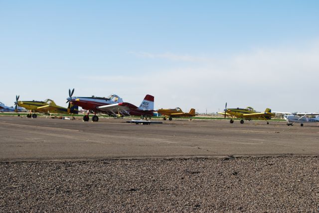 — — - Crop Dusters parked at the Burly Idaho Airport
