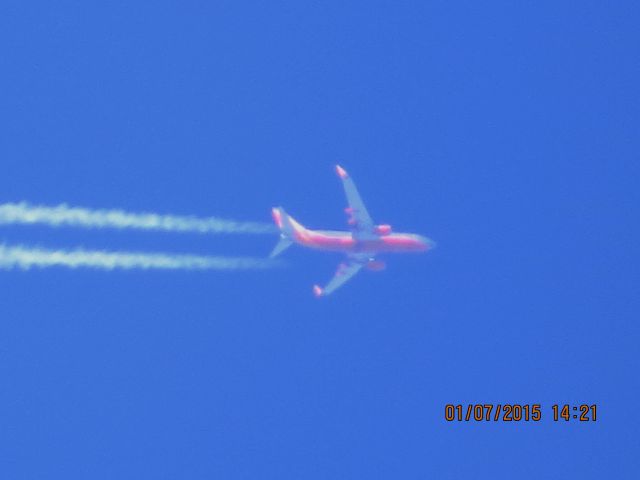 Boeing 737-700 (N291WN) - Southwest Airlines flight 660 from PHX to SDF over Southeastern Kansas at 41,000 feet.