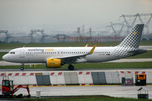 Airbus A320neo (EC-NDA) - Taxiing to depart rwy 08L on 10-Nov-19 operating flight VLG6270 to LIRF.