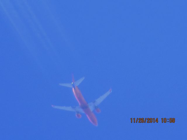 BOEING 737-300 (N355SW) - Southwest Airlines flight 874 from STL to OKC over Southeastern Kansas at 28,000 feet.