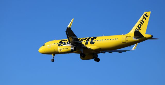 Airbus A320 (N696NK) - On final is this 2019 Spirit Airlines Airbus A320-232 in the Autumn of 2020.